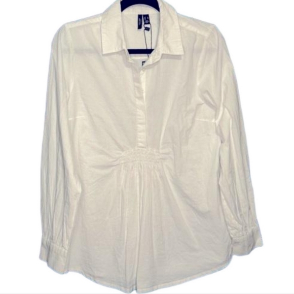Vero Moda Maternity Oxford Long Sleeve Collared Shirt - Picture 1 of 9